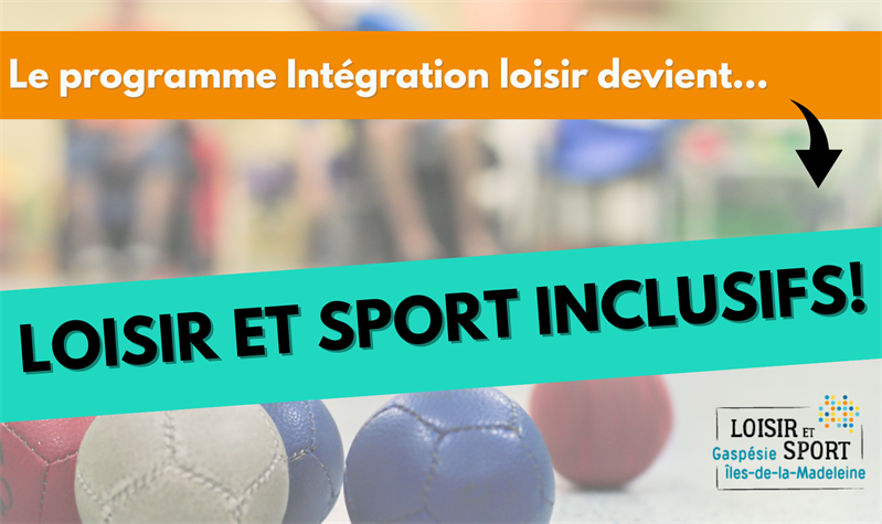 Le programme Intégration loisir et sport devient : Loisir et sport inclusifs!